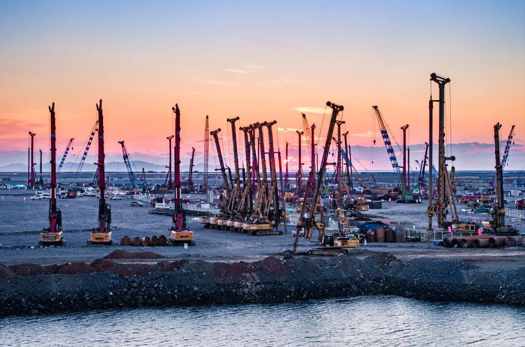 大连金州湾国际机场施工现场